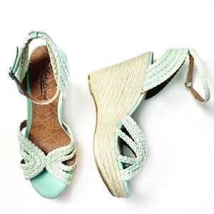 Lucky Brand Turquoise Wedge Sandals size 7